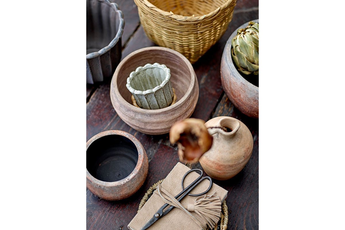 Pot de fleurs décoratif Kalymnos – Design rustique en terre cuite marron