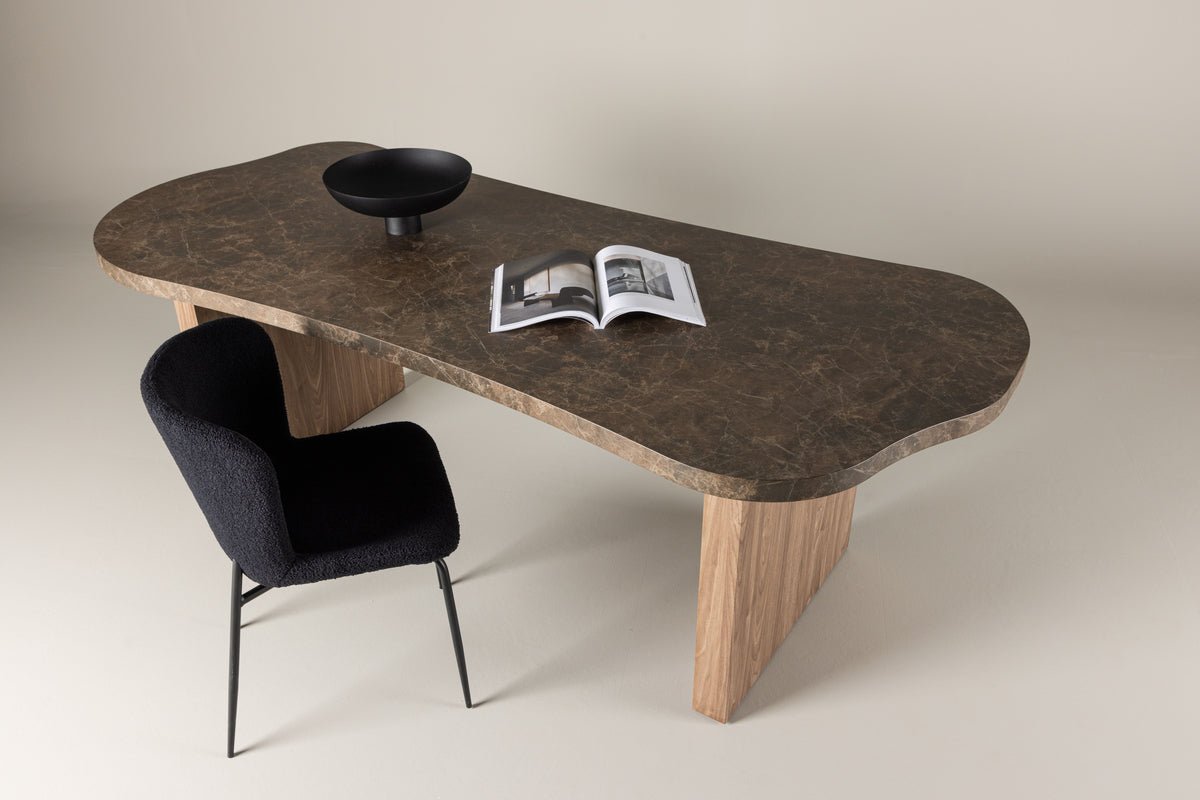 Dining table Mera - in brown marble look