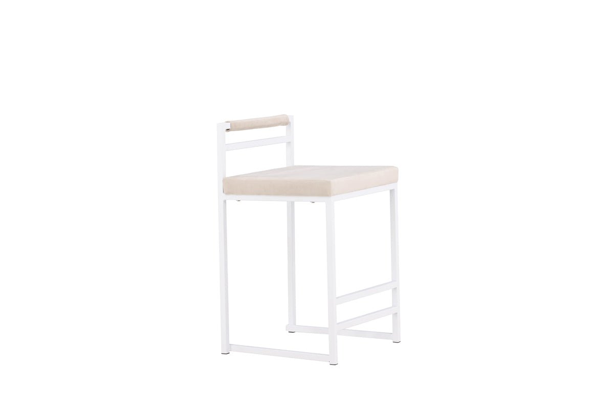 Tabouret de bar Crystal - avec aspect velours beige