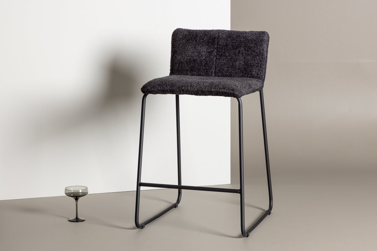 2-piece set - Bombay bar stool with bouclé seat