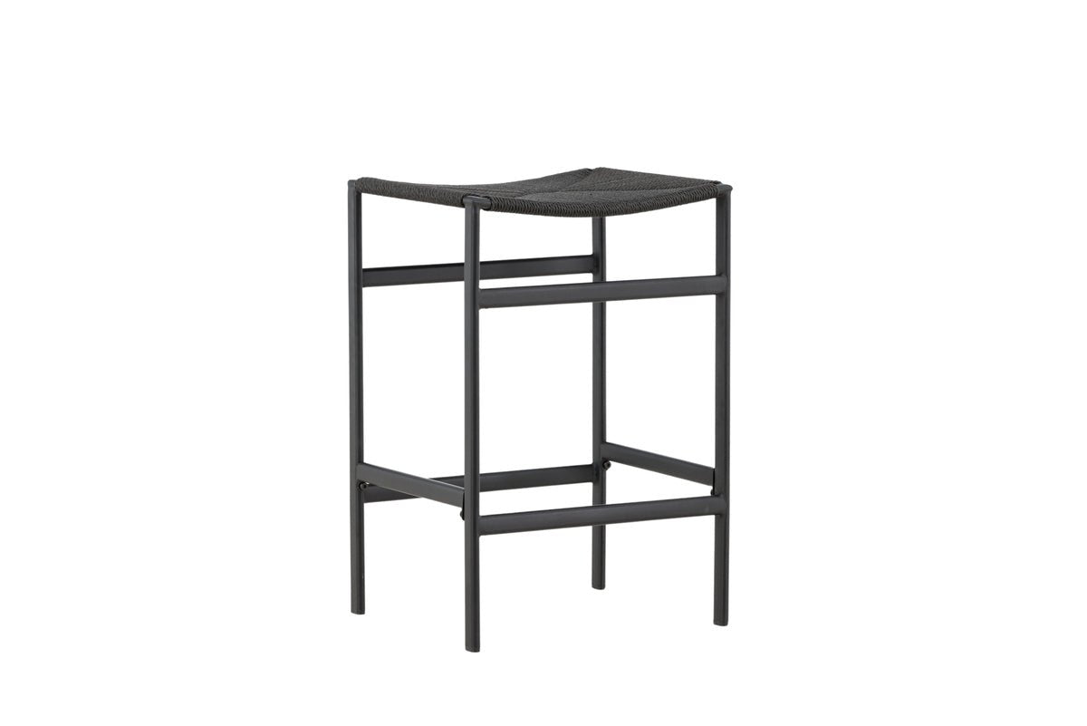 2-piece set - Bar stool Simon a combination of steel and rope weave