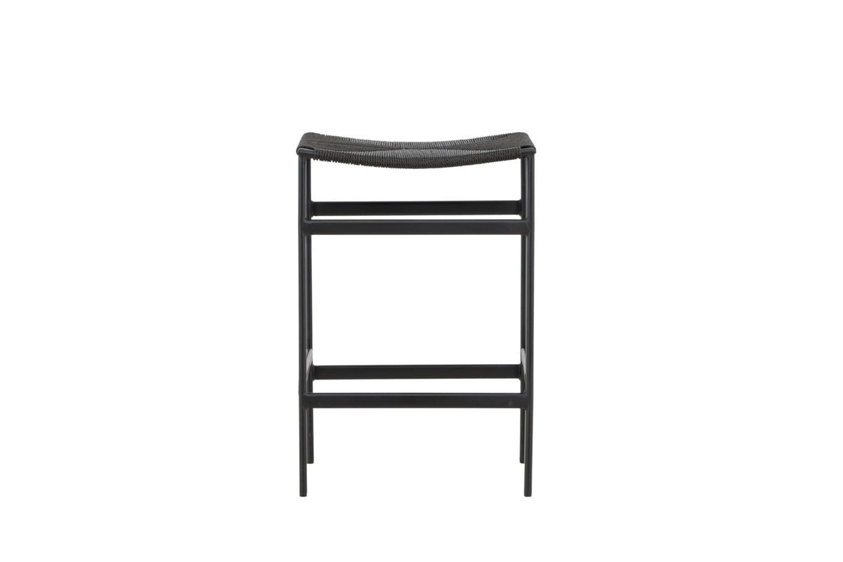 2-piece set - Bar stool Simon a combination of steel and rope weave