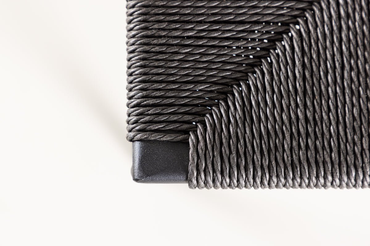 2-piece set - Bar stool Simon a combination of steel and rope weave