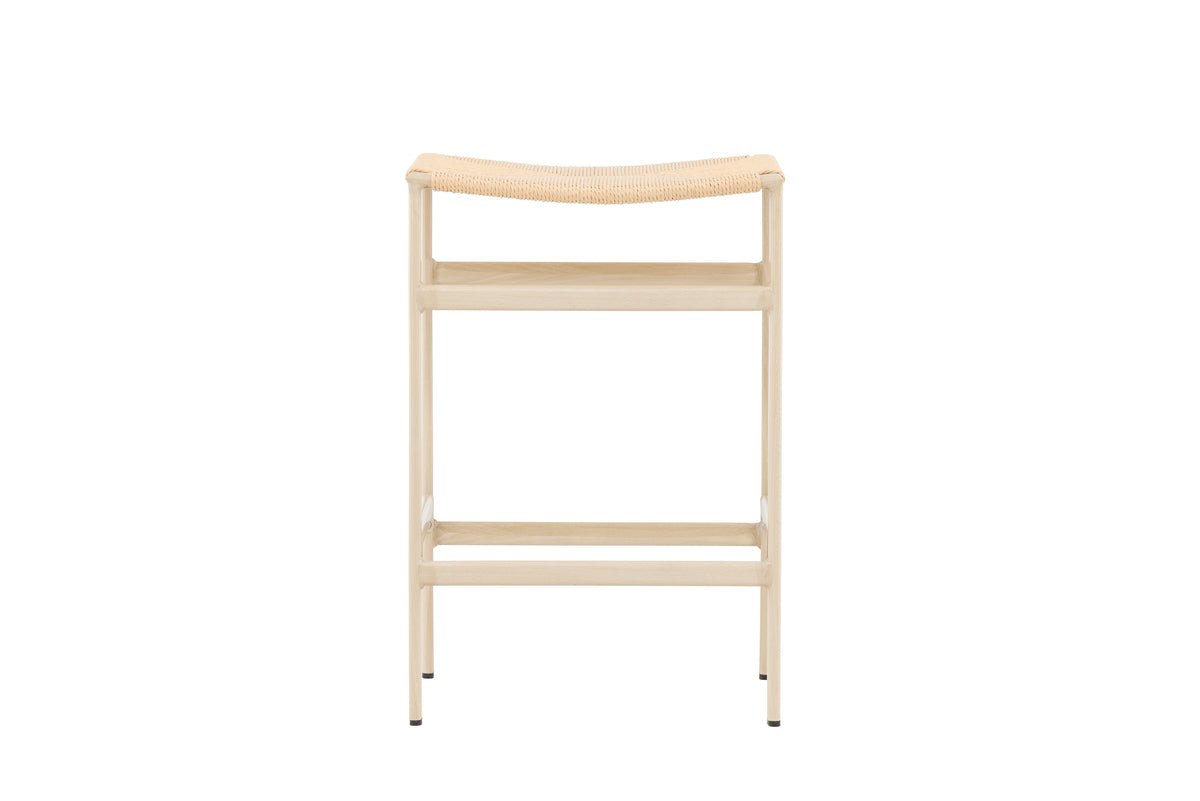 2-piece set - Bar stool Simon a combination of steel and rope weave