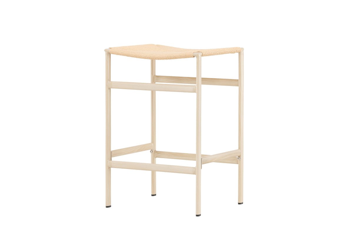 2-piece set - Bar stool Simon a combination of steel and rope weave