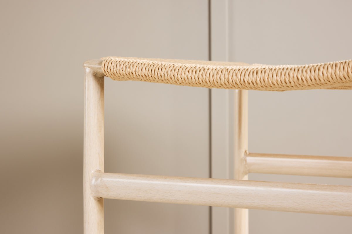 2-piece set - Bar stool Simon a combination of steel and rope weave