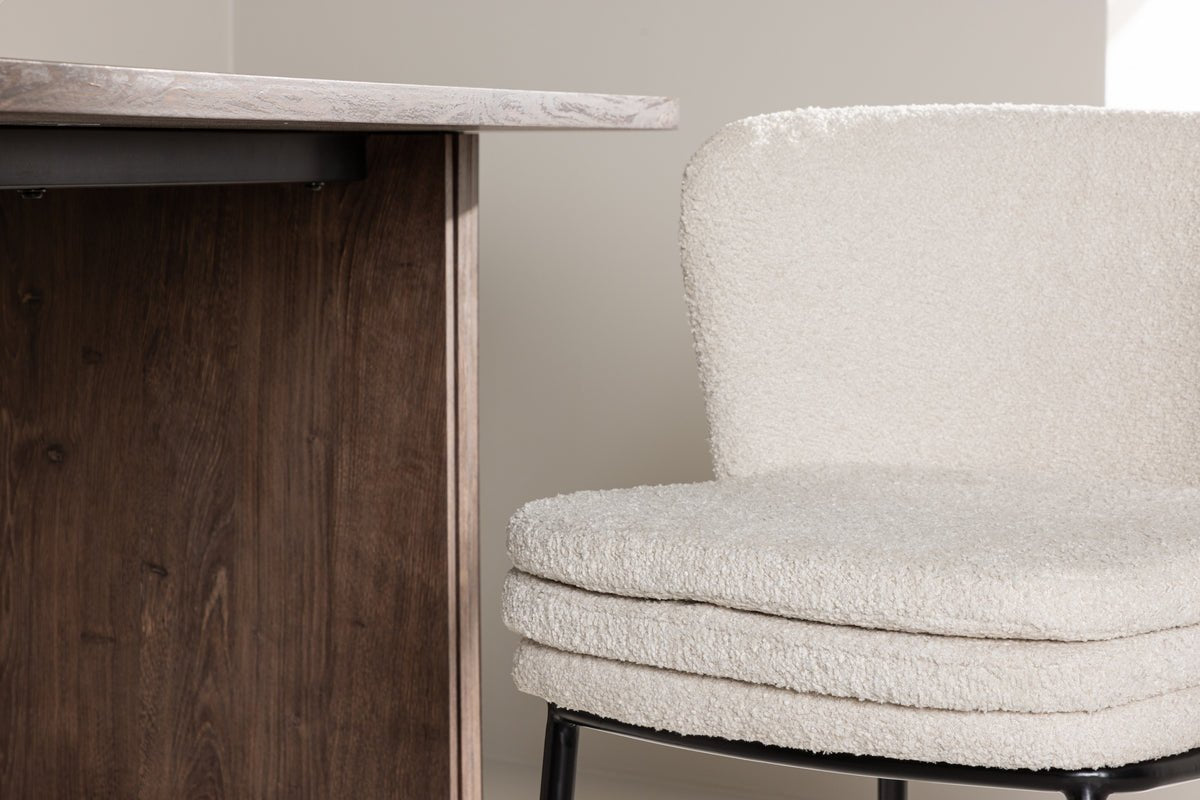 Ensemble de 2 - Chaise Antonia avec assise douce en bouclé