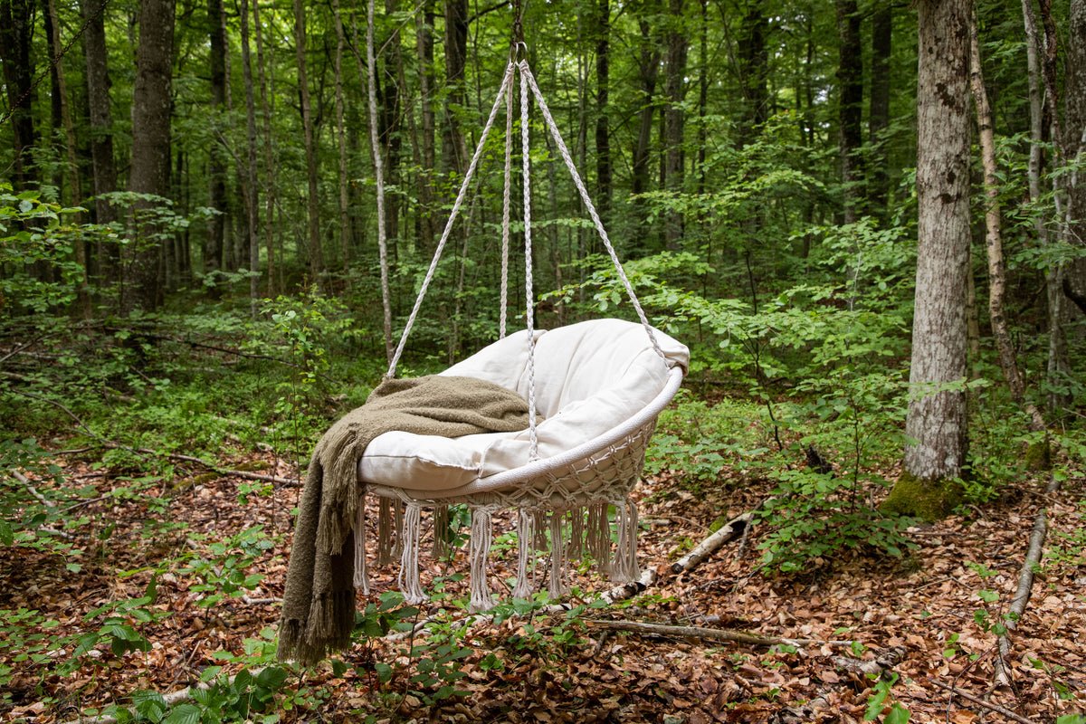 Fauteuil suspendu de jardin Vera - en polyester blanc ou gris