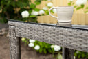 Garten Bartisch Bärbel - Hochtisch aus Rattan mit Glasplatte
