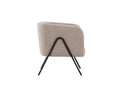 Fauteuil Rufus - avec tissu beige et pieds laqués noirs