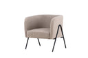 Fauteuil Rufus - avec tissu beige et pieds laqués noirs