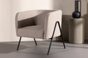 Fauteuil Rufus - avec tissu beige et pieds laqués noirs