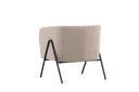 Fauteuil Rufus - avec tissu beige et pieds laqués noirs