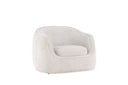 Fauteuil Elias - en gris clair avec des formes arrondies