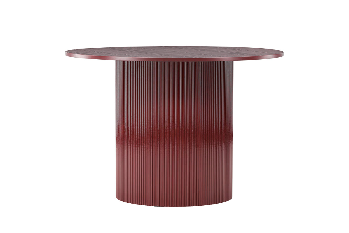 Dining table Arden – Round dining table in burgundy red (Ø 110 cm)