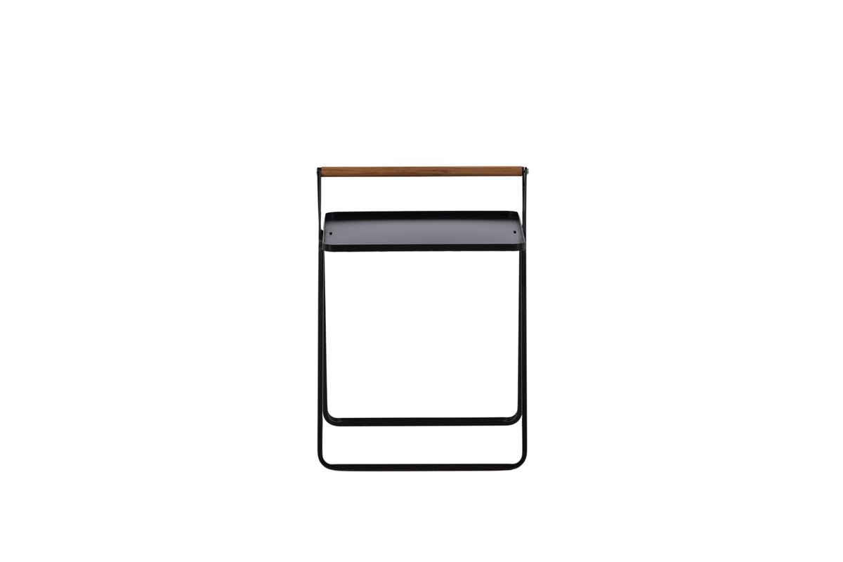 Table de jardin Moyo - une table d'appoint avec un plateau carré et une poignée en bois de teck