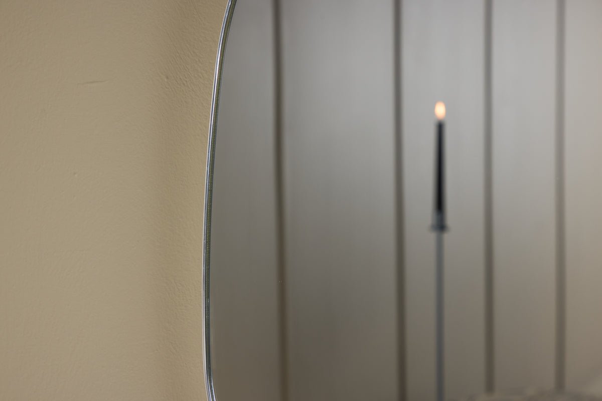 Mirror Egg – with silver aluminum frame