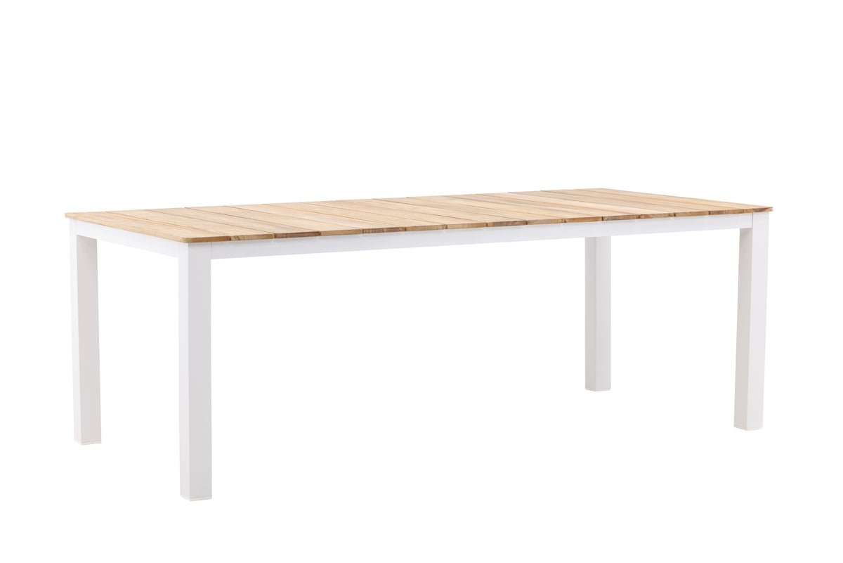Garden Dining Table Eliano - 210x100 cm with a Teak Wood Tabletop in Natural Finish
