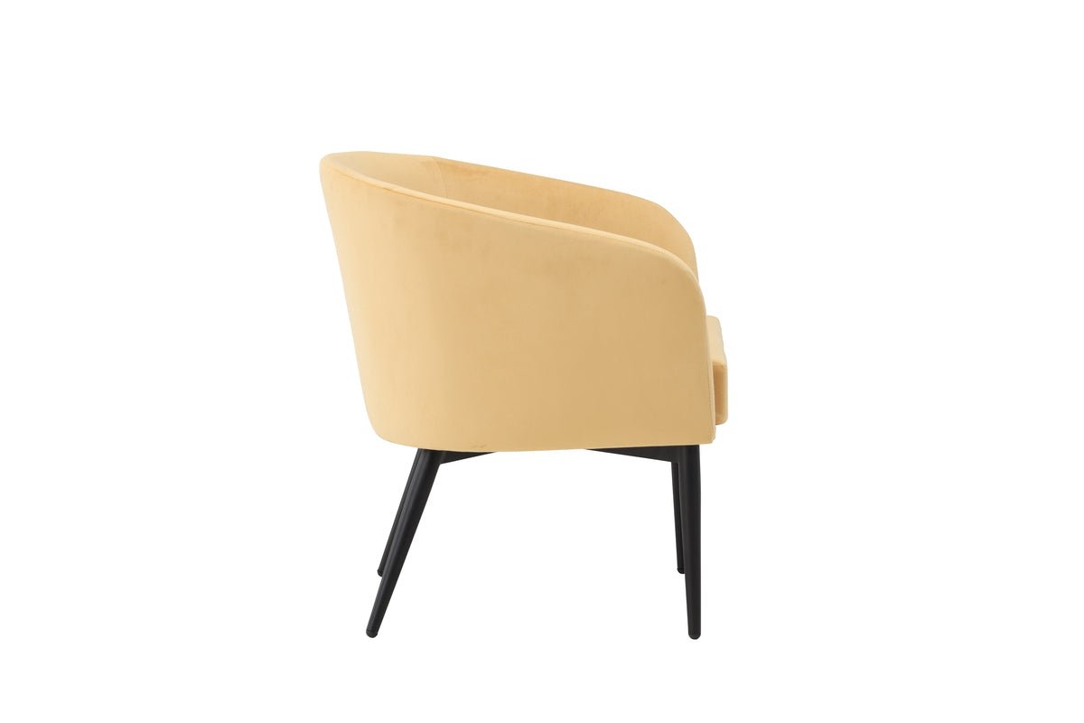 Fauteuil Sunny - avec revêtement en velours jaune