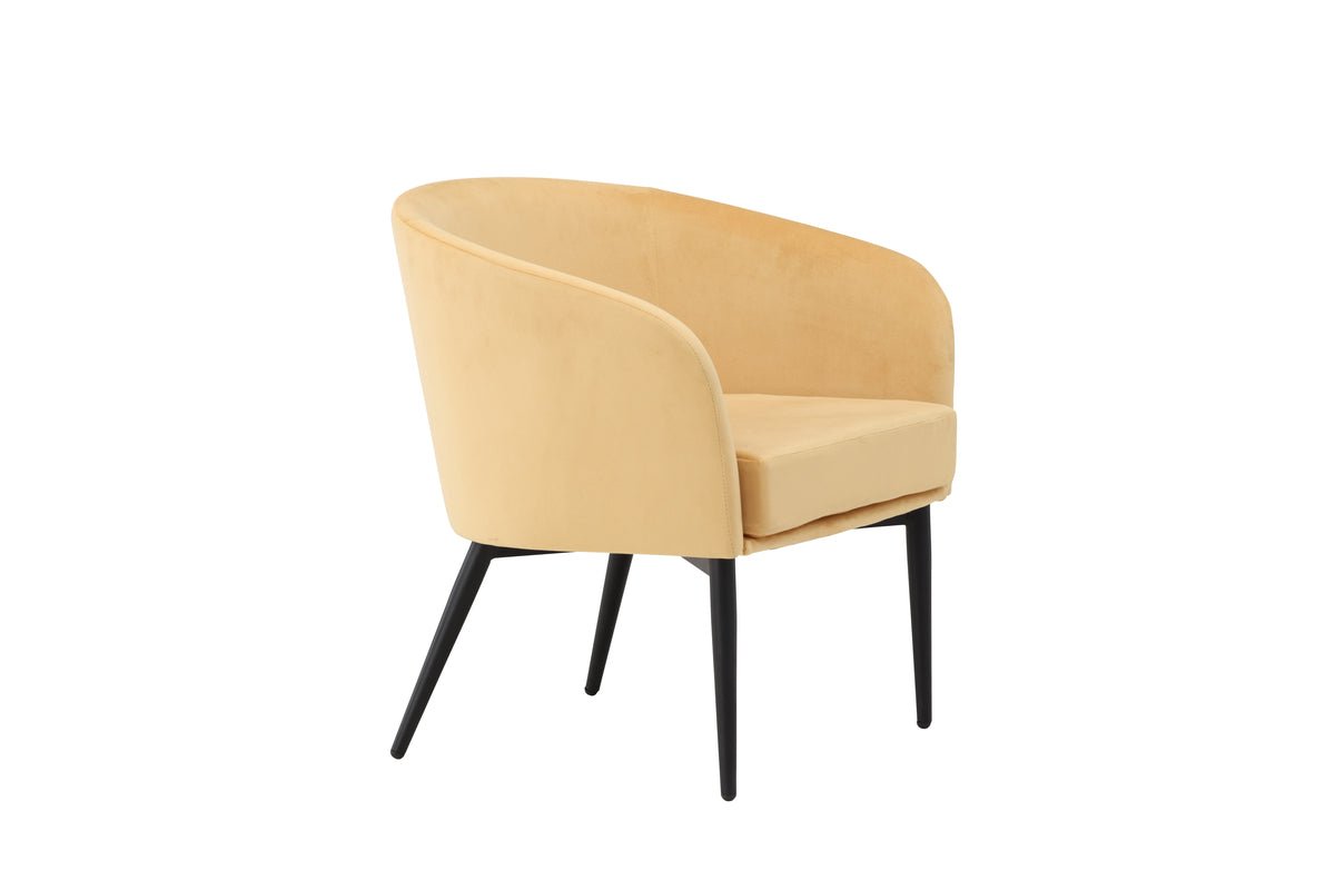 Fauteuil Sunny - avec revêtement en velours jaune
