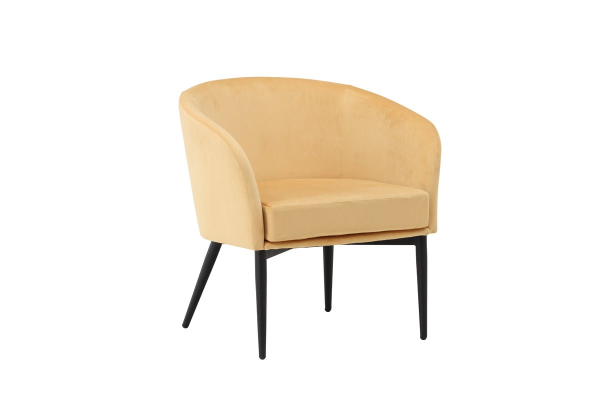 Fauteuil Sunny - avec revêtement en velours jaune