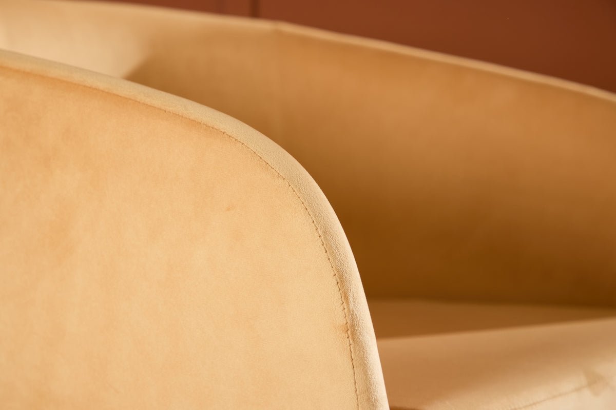 Fauteuil Sunny - avec revêtement en velours jaune