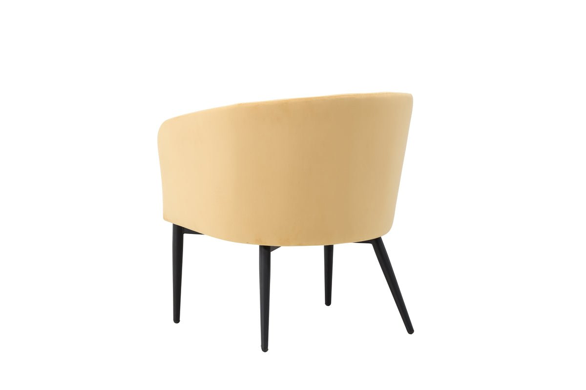 Fauteuil Sunny - avec revêtement en velours jaune
