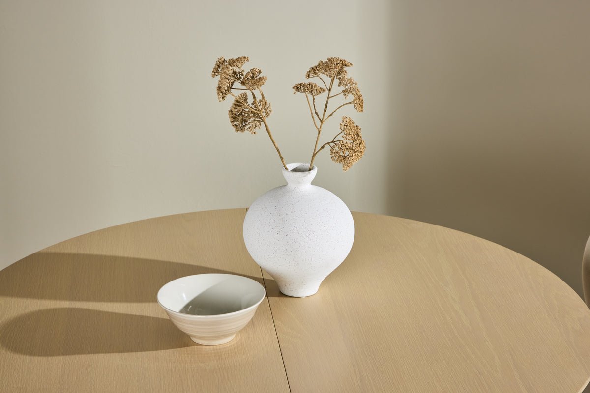 Table à manger Facile - table à manger ovale extensible blanchie