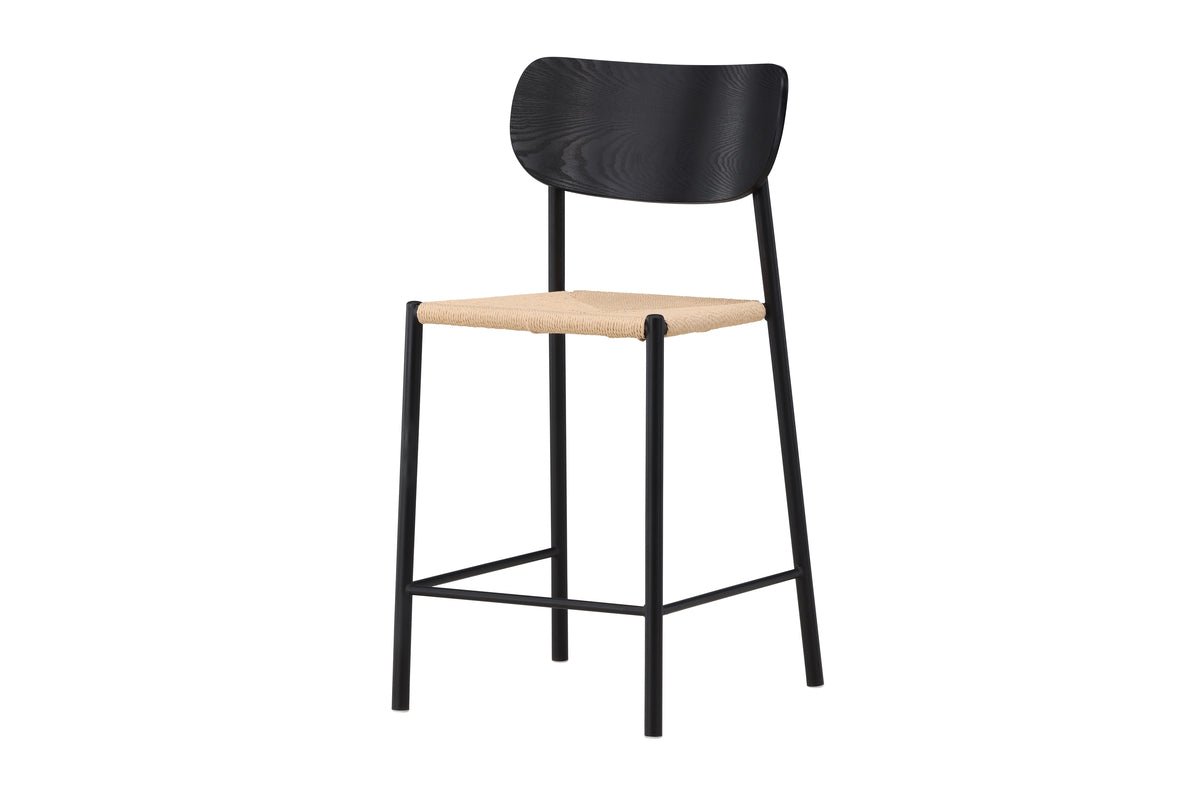 Tabouret de bar Savannah - avec une assise en tressage naturel en corde
