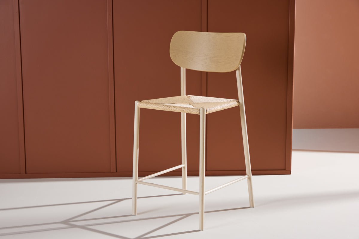 Tabouret de bar Savannah - avec une assise en tressage naturel en corde