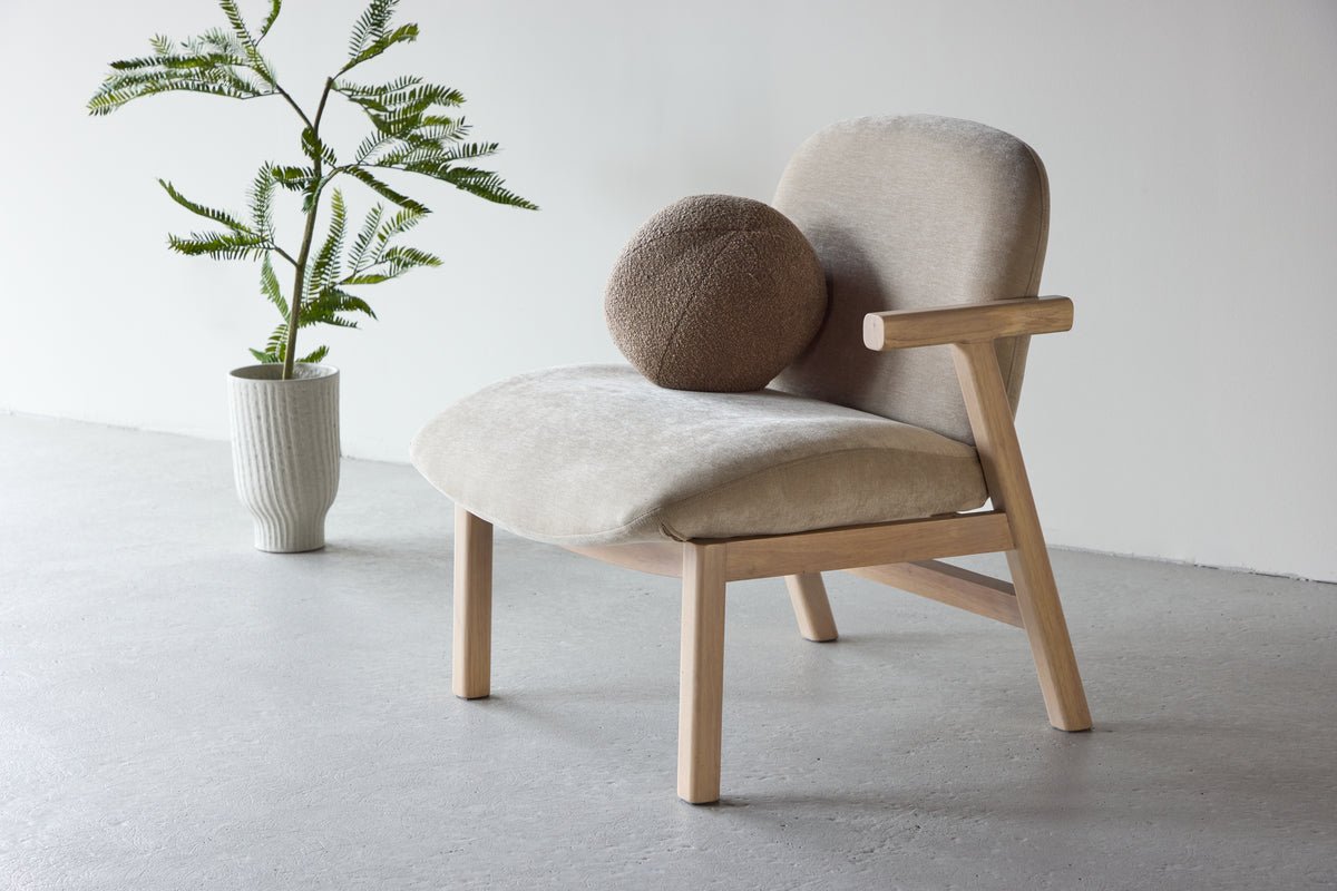 Fauteuil Railey - avec cadre en bois d'hévéa