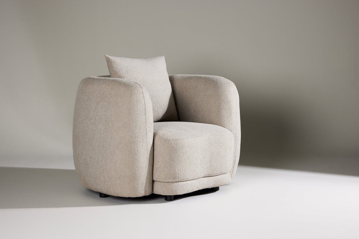 Fauteuil Zilli - avec Bouclé beige exclusif
