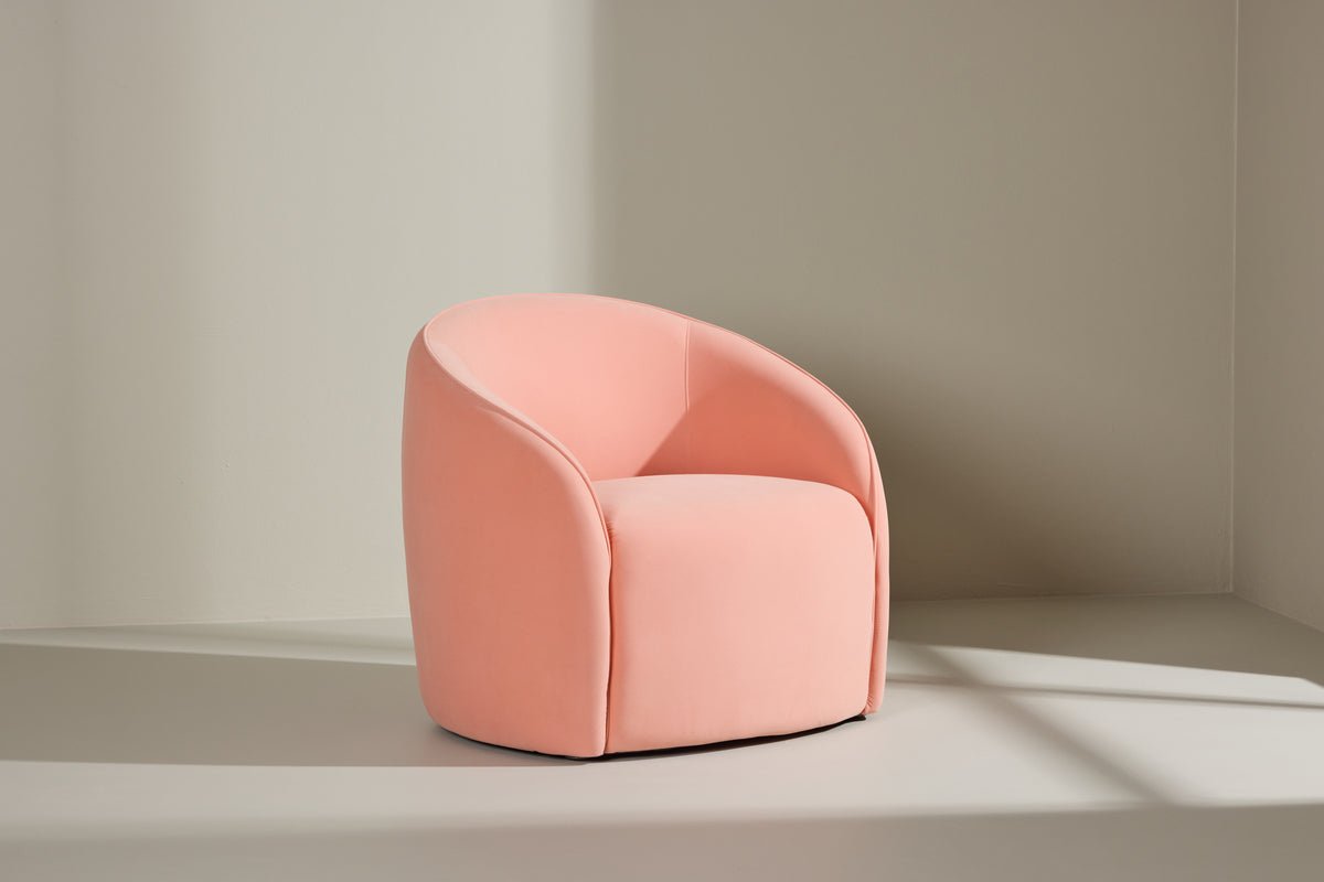 Fauteuil Noris - Ton pêche doux au design minimaliste