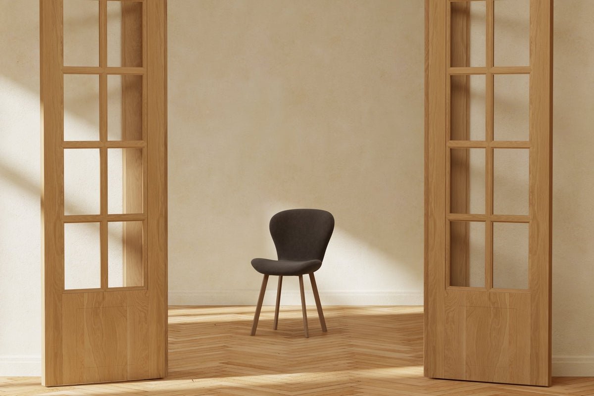 Ensemble de 2 chaises de salle à manger Elli en marron avec pieds en métal
