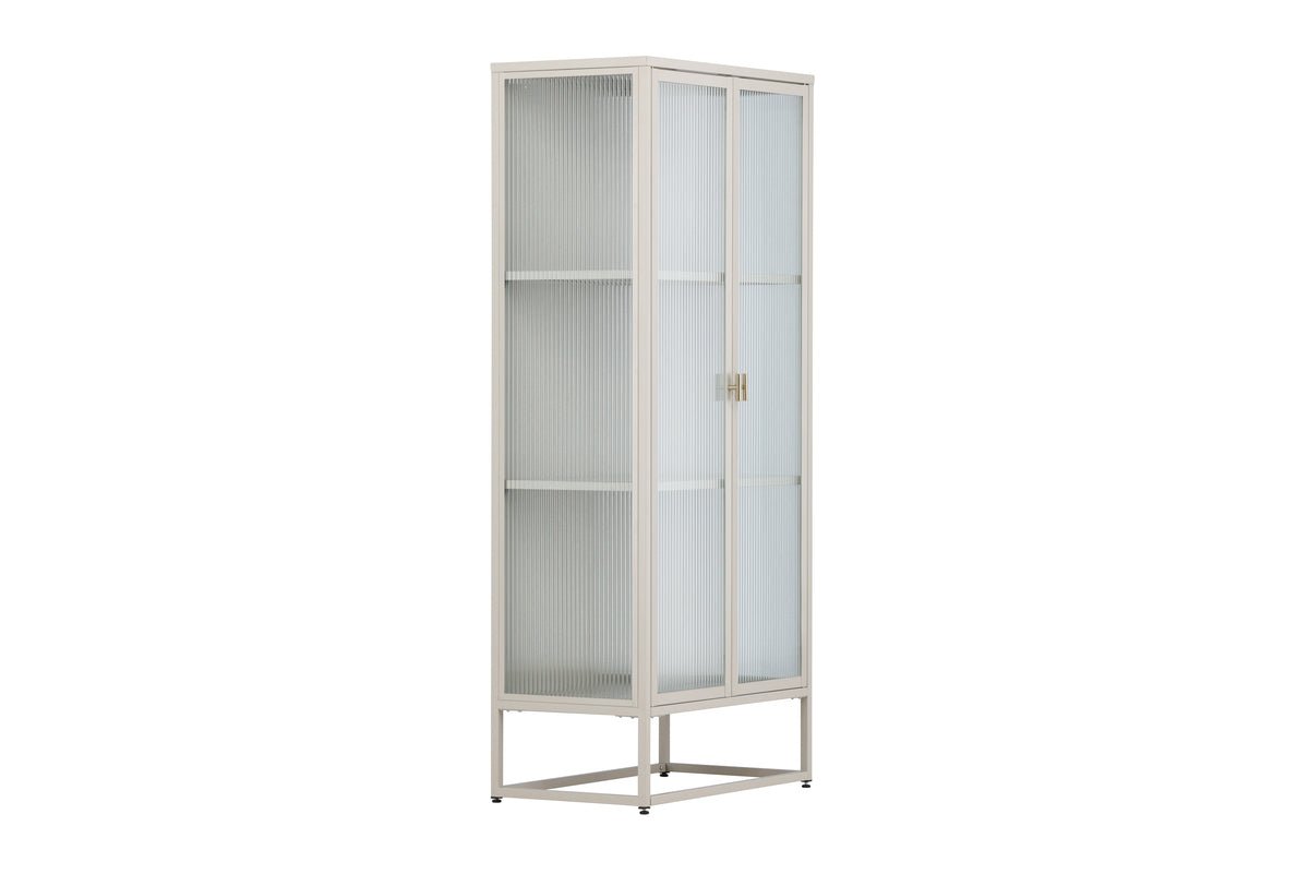 Commode/Vitrine Lenora – Beige, moderne et élégante avec accent rétro
