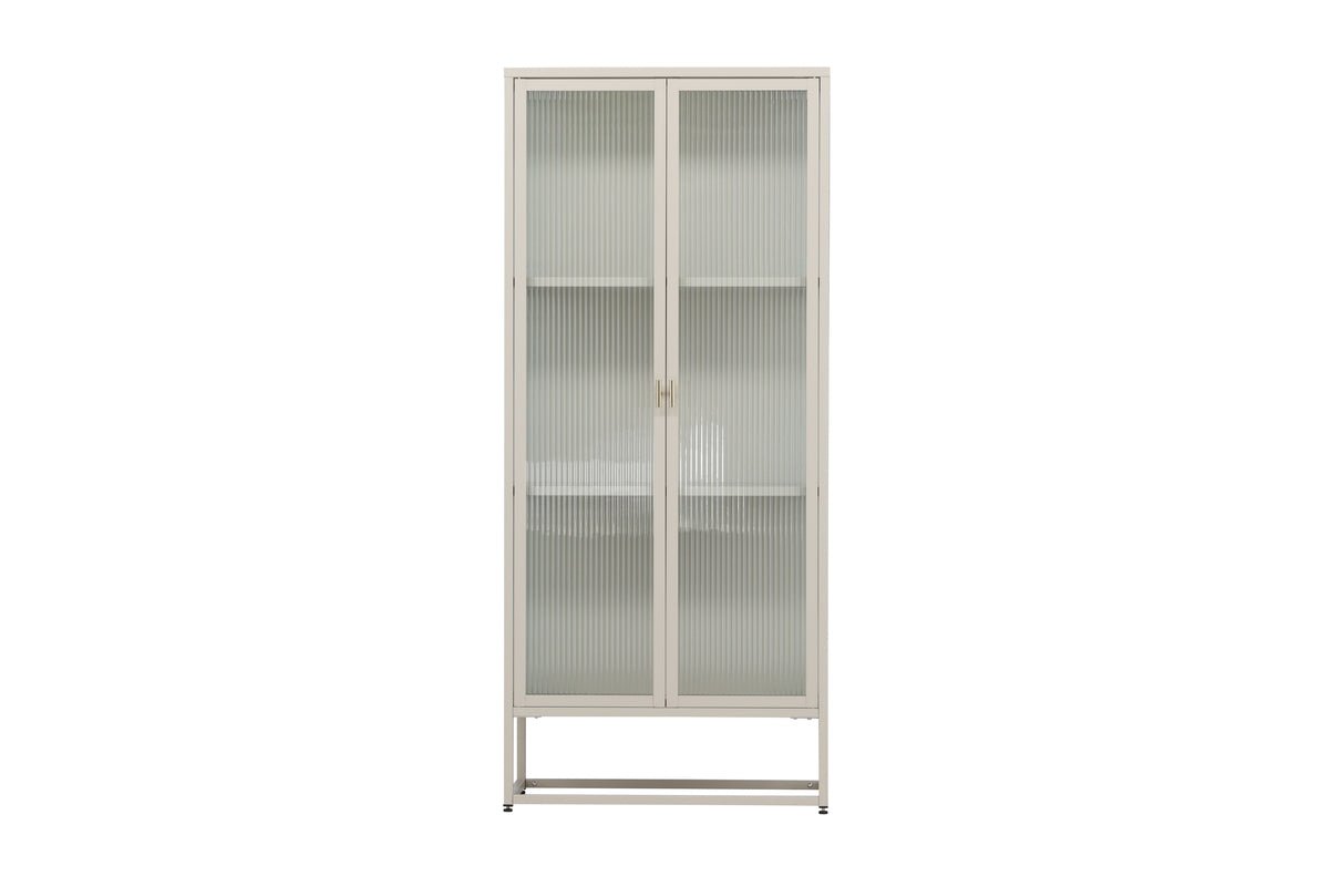 Commode/Vitrine Lenora – Beige, moderne et élégante avec accent rétro