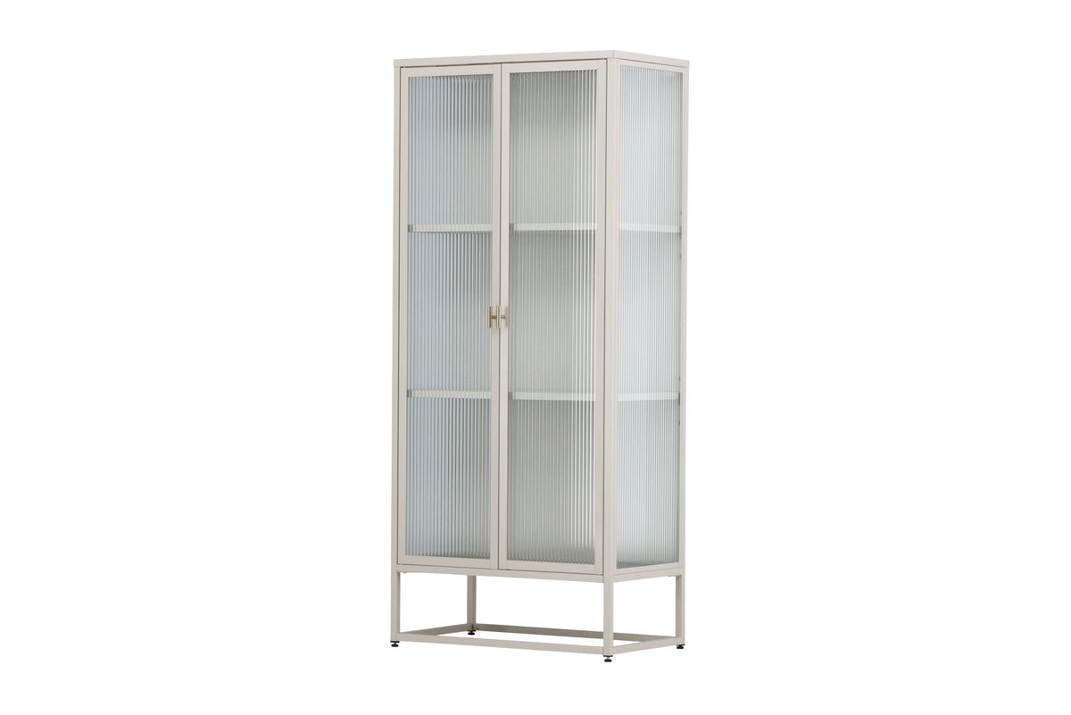 Commode/Vitrine Lenora – Beige, moderne et élégante avec accent rétro