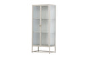 Kommode/Vitrine Lenora – Beige, Modern-Classy mit Retro-Akzent