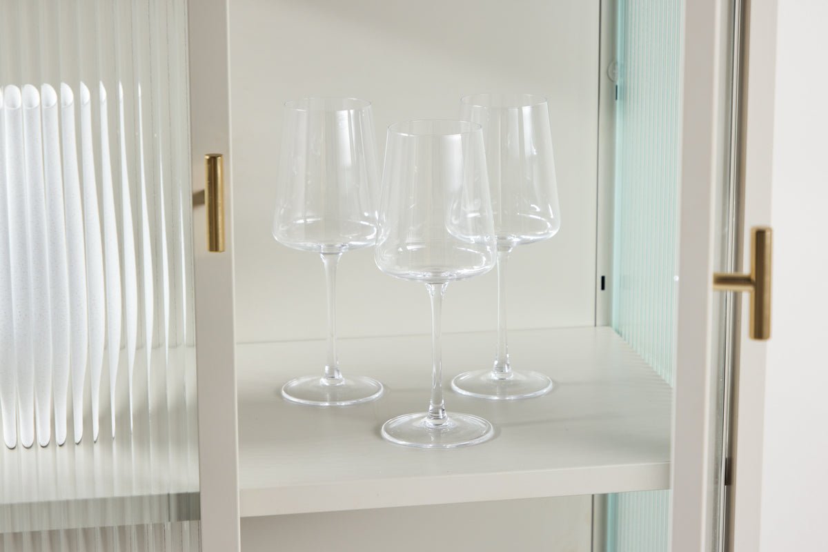 Commode/Vitrine Lenora – Beige, moderne et élégante avec accent rétro