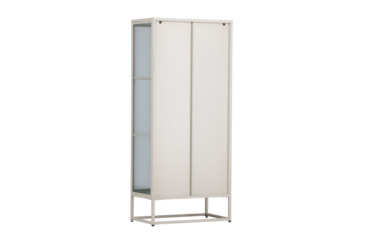 Commode/Vitrine Lenora – Beige, moderne et élégante avec accent rétro