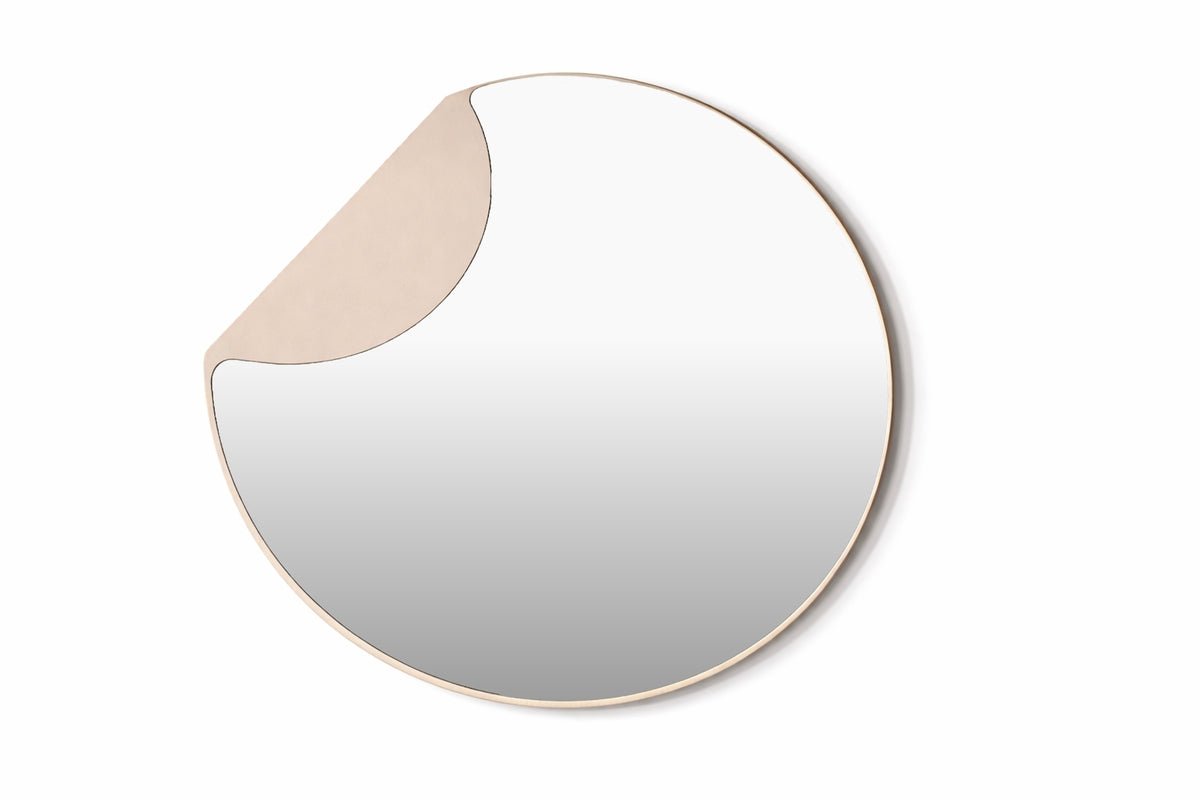 Miroir Veni - avec cadre beige pour couloir et chambre à coucher