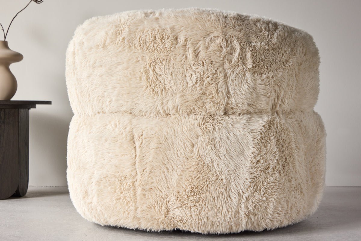 Armchair Fiby - With polyester cover in cream white