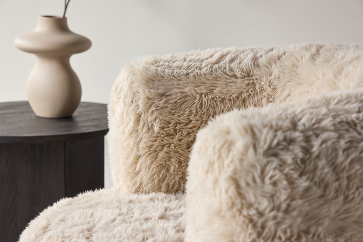 Armchair Fiby - With polyester cover in cream white