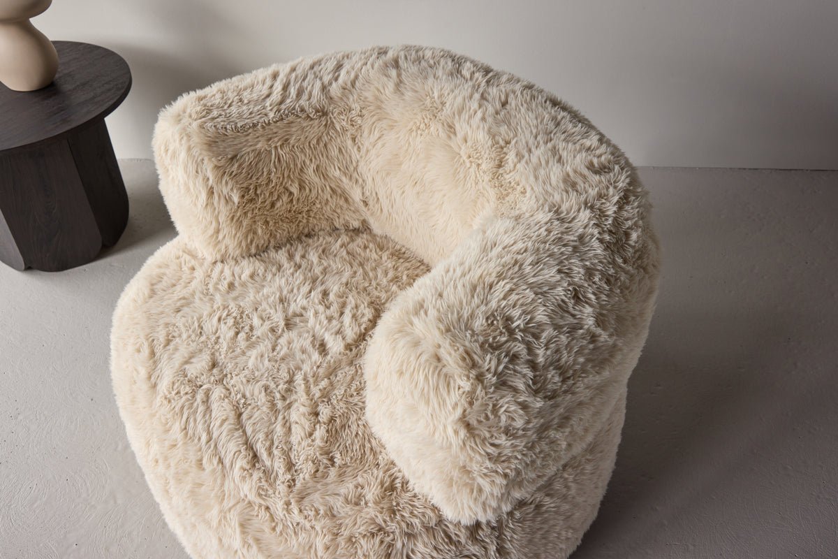 Armchair Fiby - With polyester cover in cream white