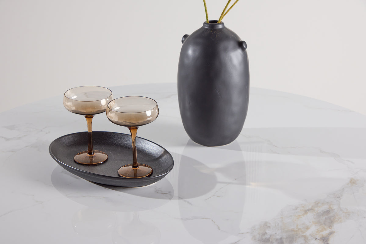 Dining table Maris - made of sintered stone in beige marble look