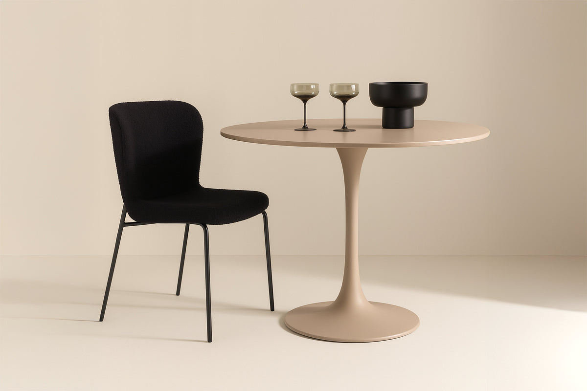 Dining table Glade – Round dining table in Beige (Ø 100 cm)