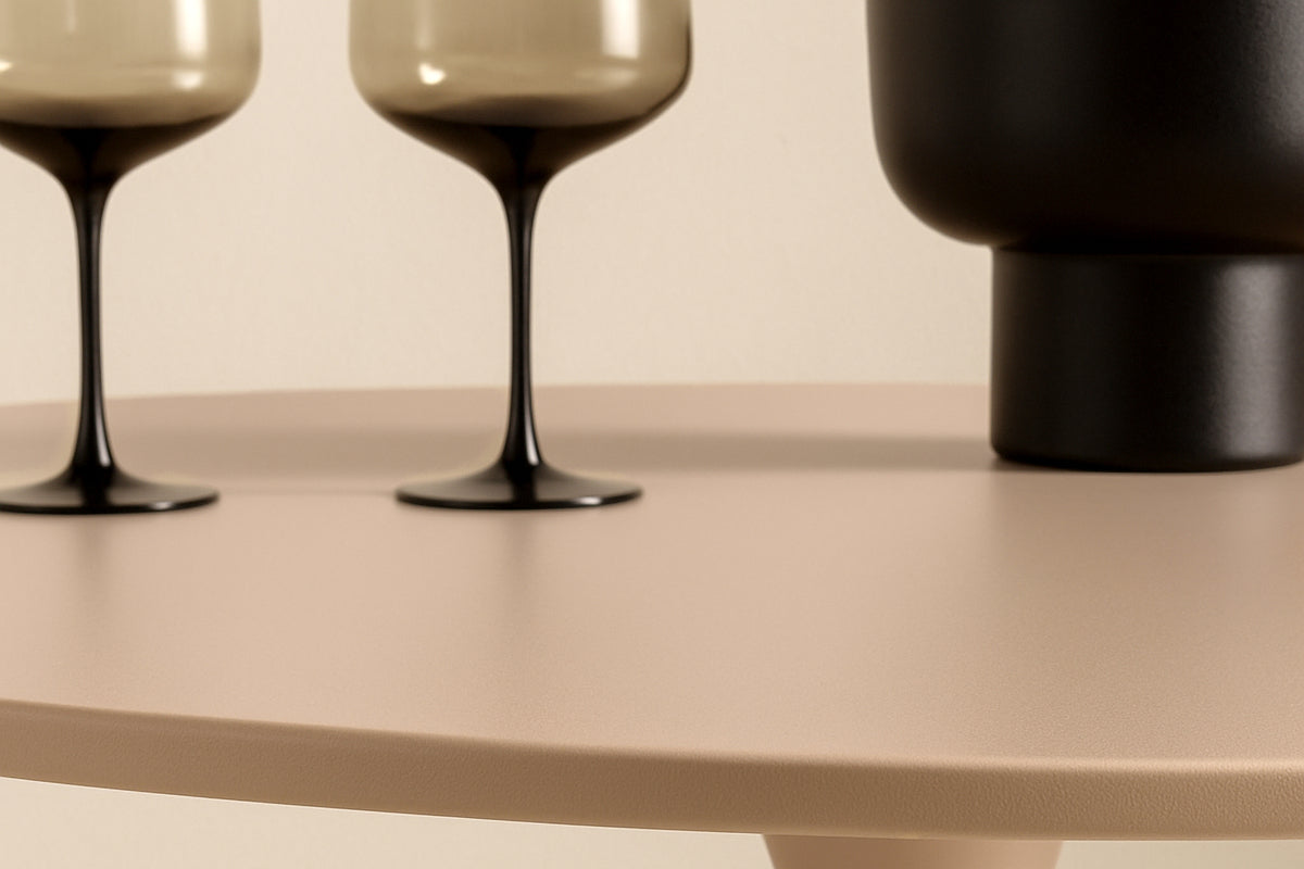 Dining table Glade – Round dining table in Beige (Ø 100 cm)