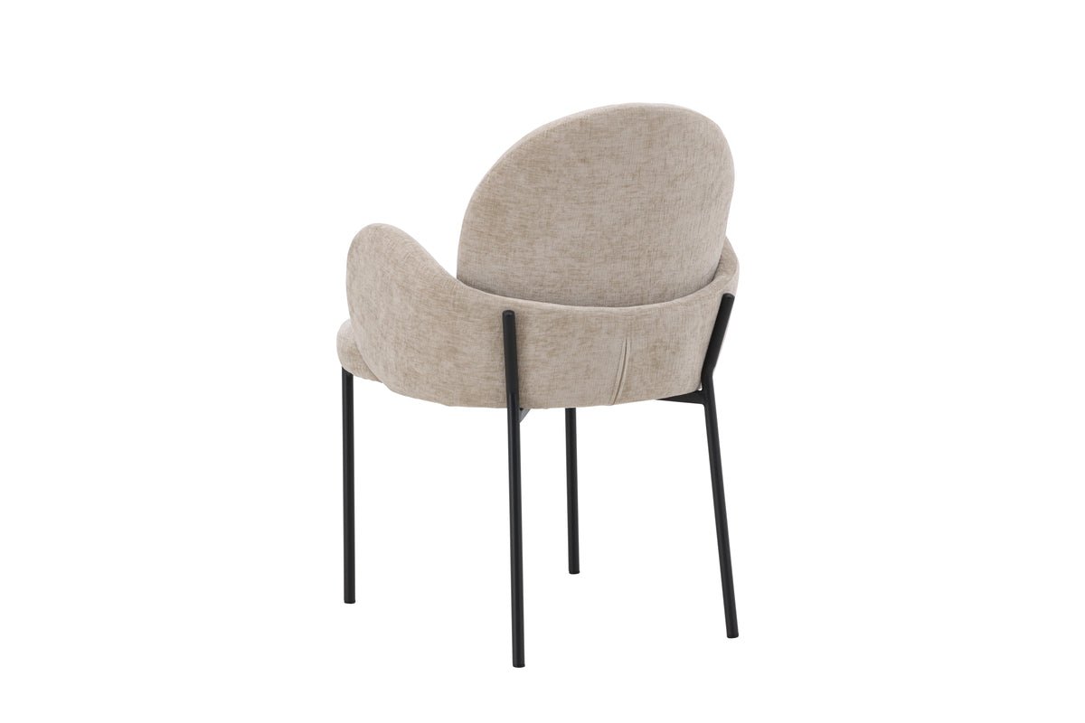 2-piece set - Hendrix chair Scandinavian with black steel legs