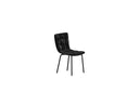 Ensemble de 2 chaises de salle à manger Dustin en velours noir avec pieds en métal
