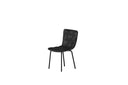 Ensemble de 2 chaises de salle à manger Dustin en velours noir avec pieds en métal